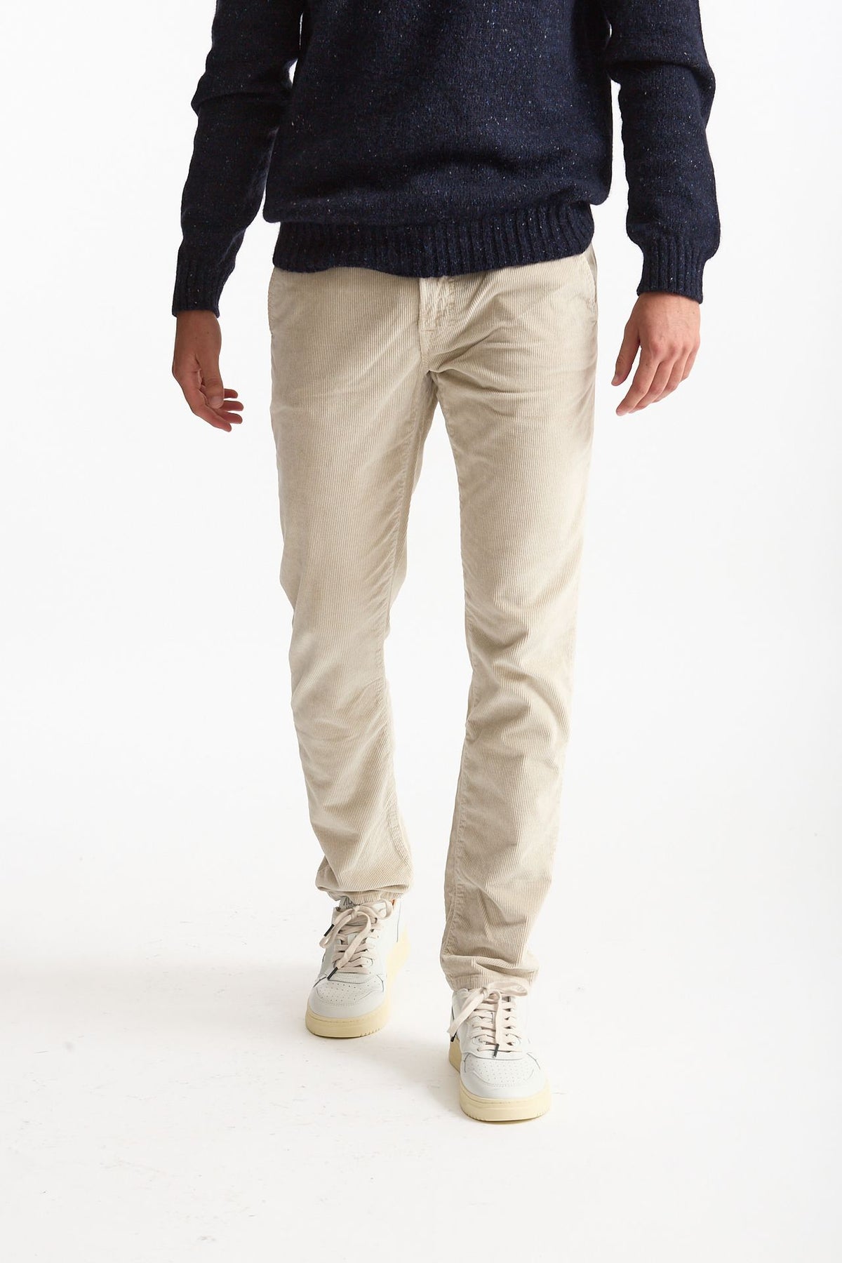 Jeans velluto stretch stone washed panna uomo Siviglia - 2