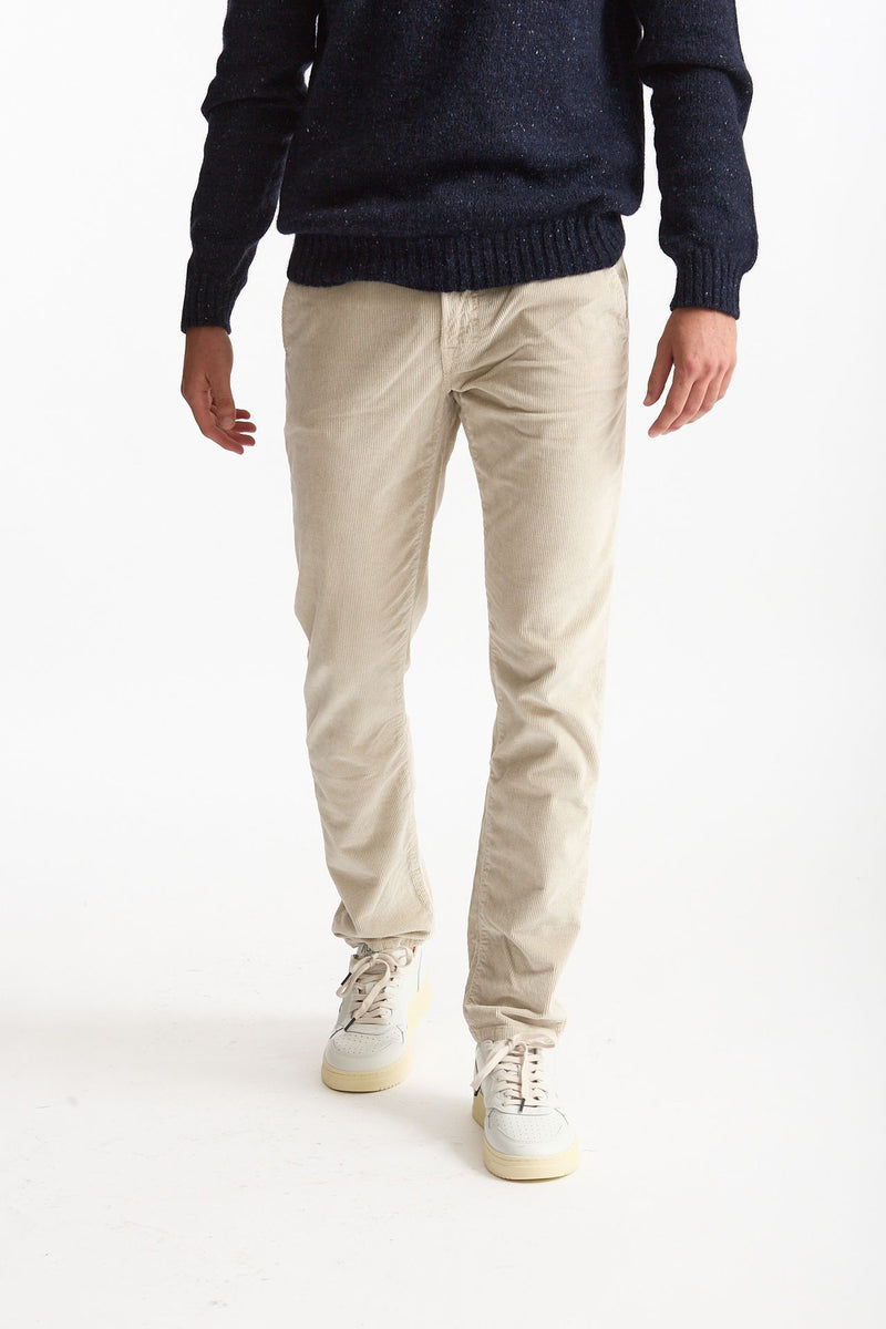 Jeans velluto stretch stone washed panna uomo Siviglia - 2