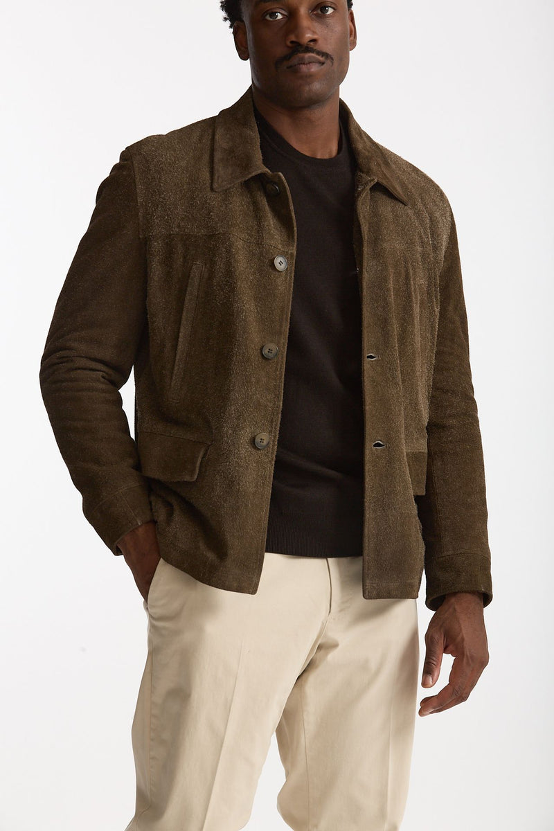 Giacca in pelle lavata marrone uomo Myskin - 4