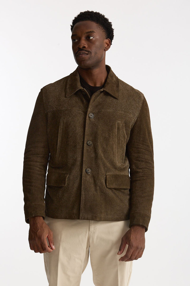 Giacca in pelle lavata marrone uomo Myskin - 7
