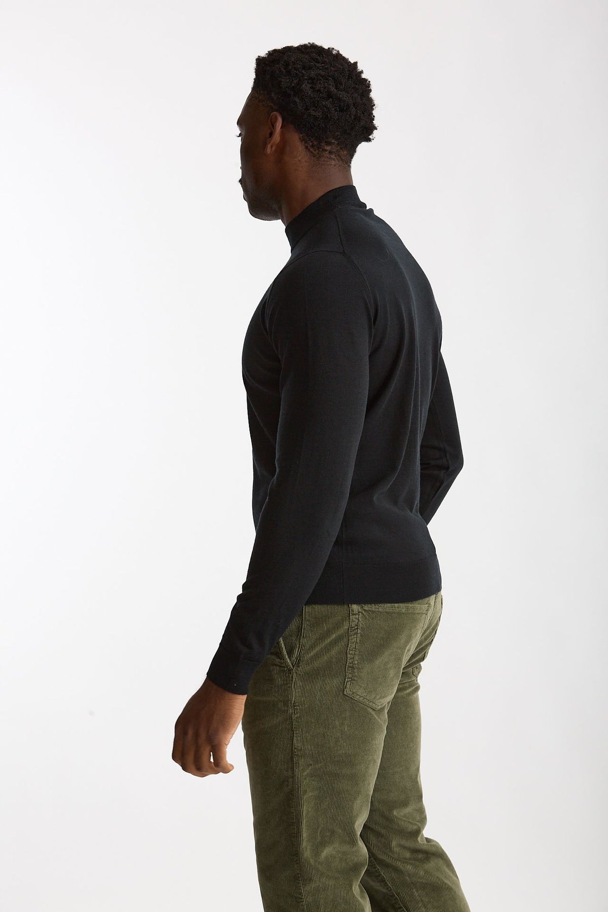 Maglia lupetto in lana nero uomo John smedley - 3