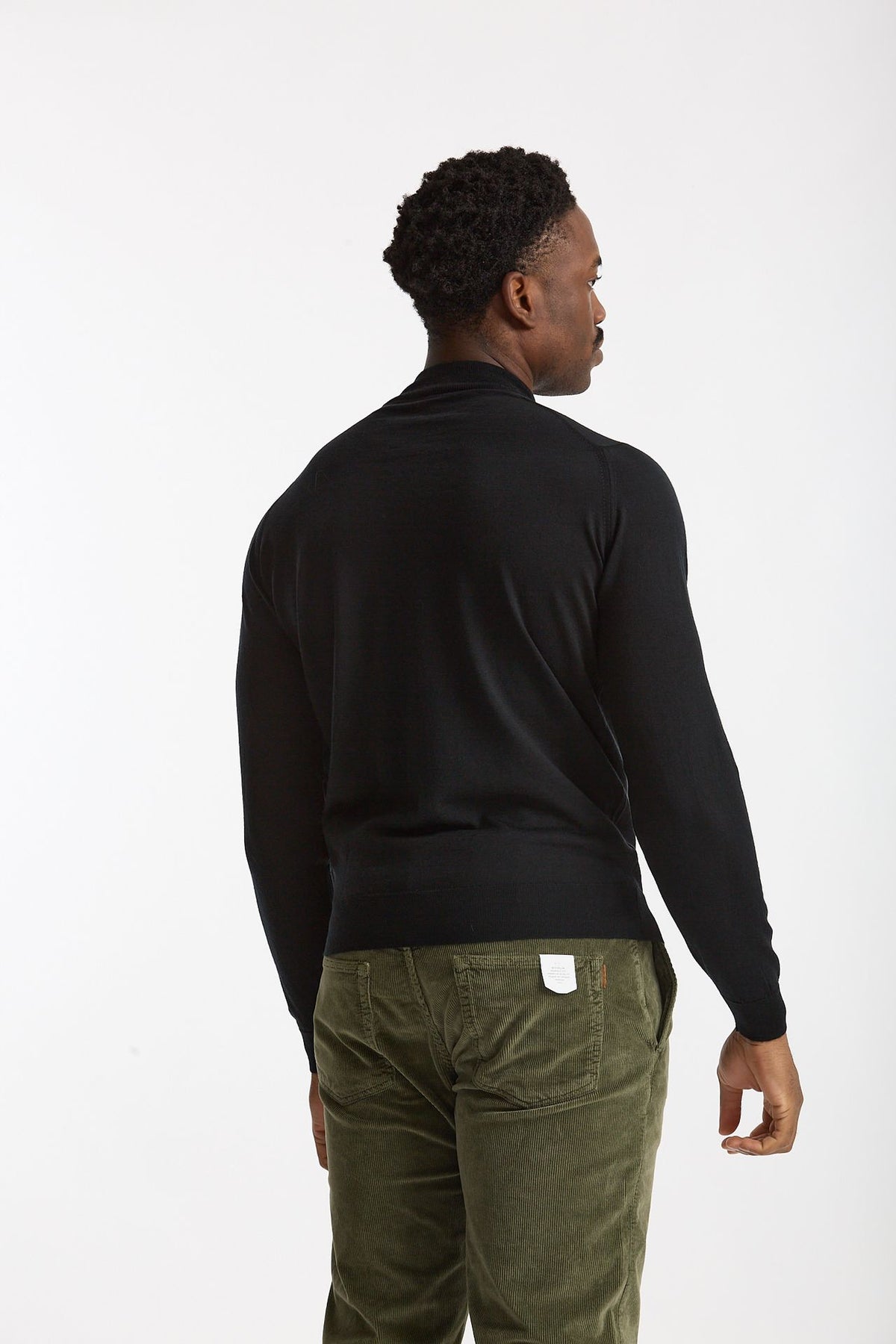 Maglia lupetto in lana nero uomo John smedley - 4
