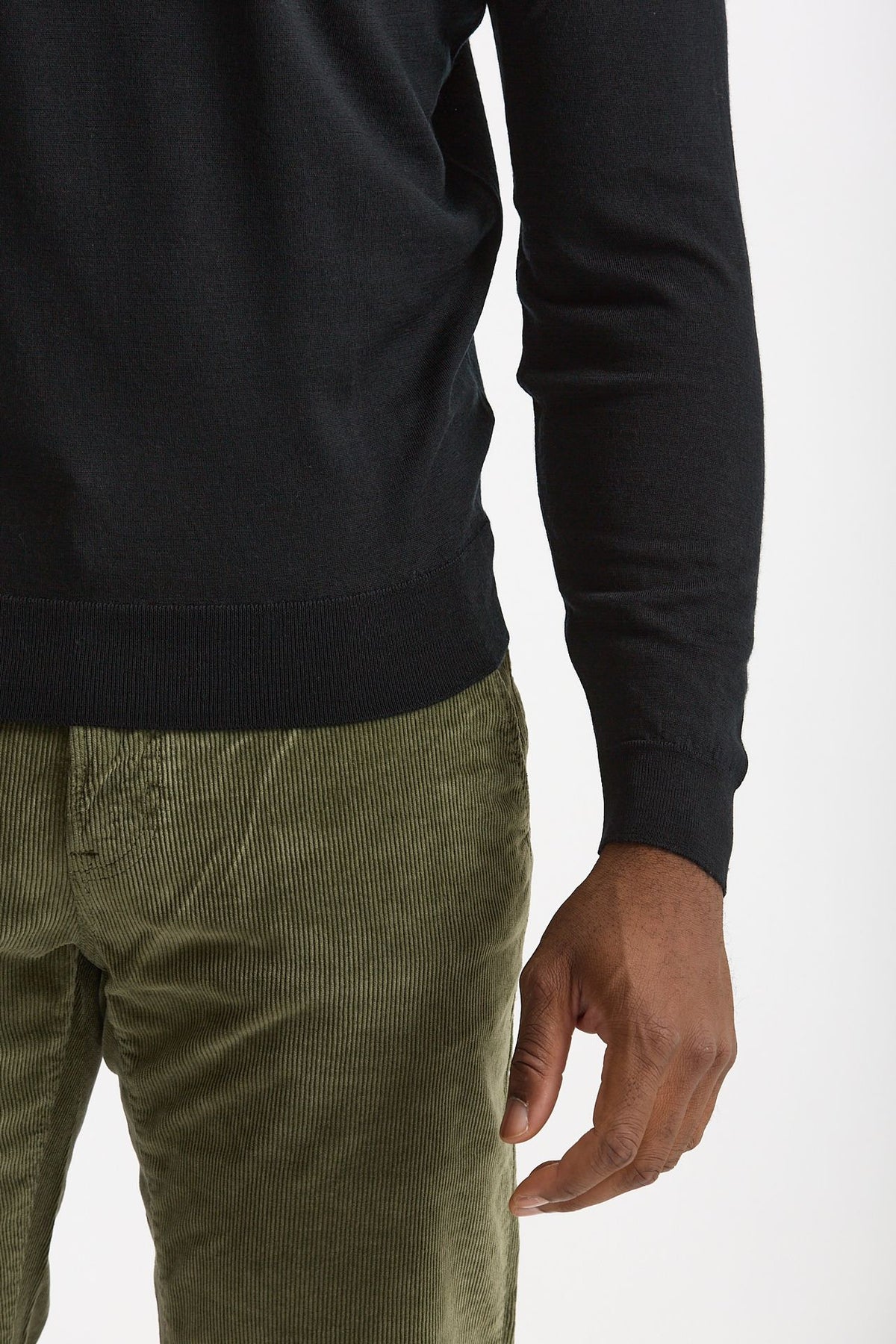 Maglia lupetto in lana nero uomo John smedley - 6