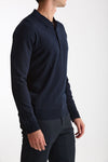 Polo in lana blu uomo John smedley - 1
