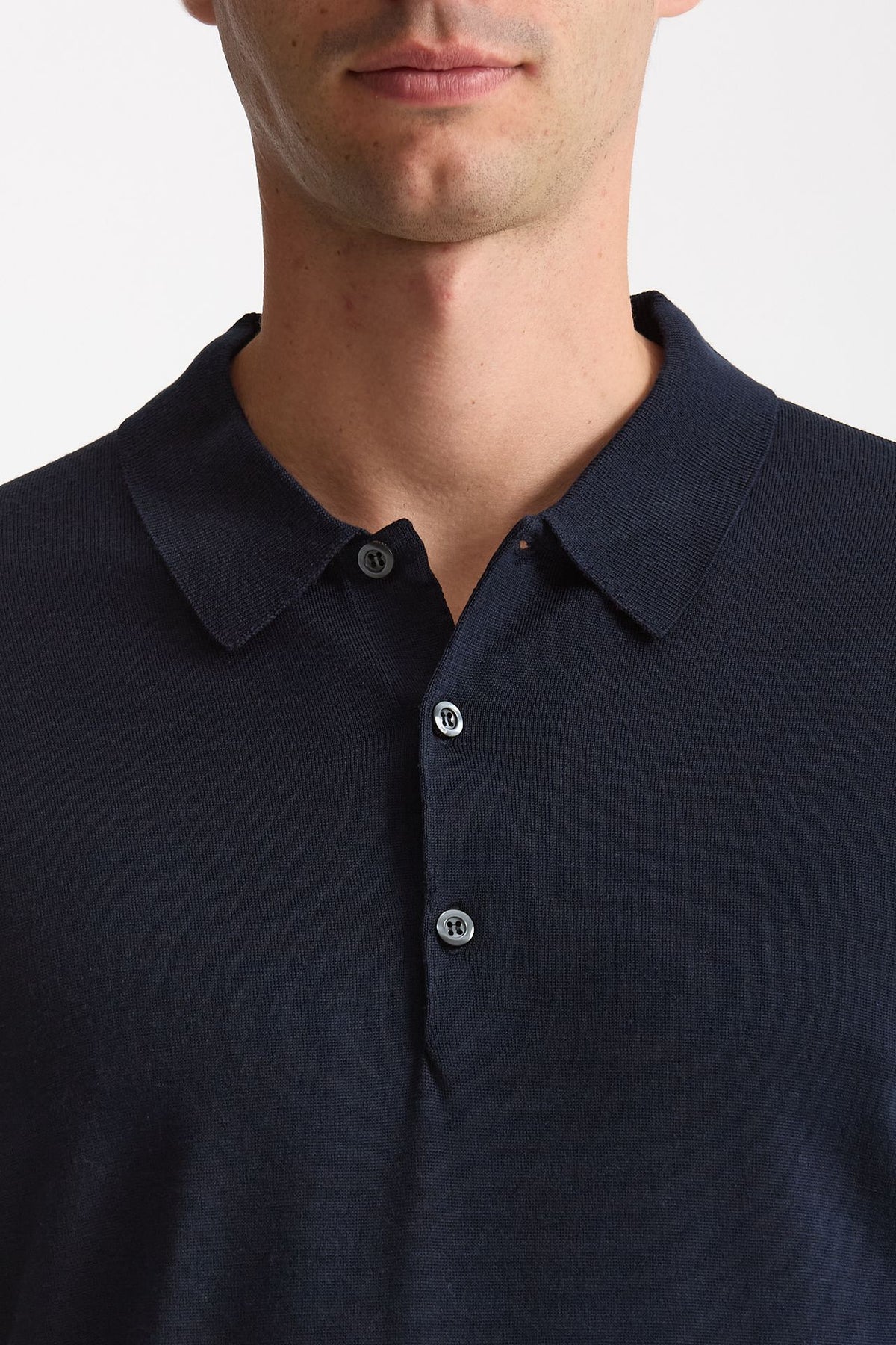 Polo in lana blu uomo John smedley - 5