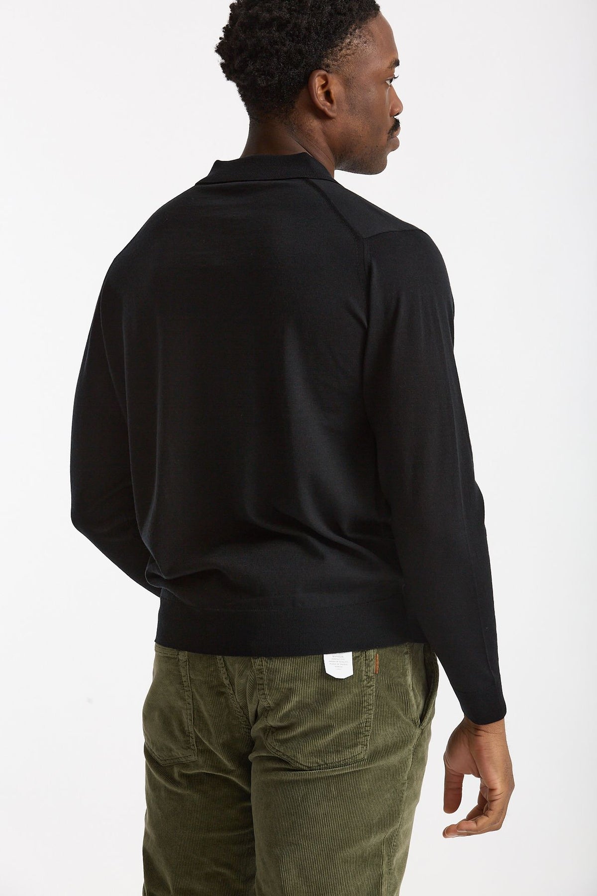 Polo in lana nero uomo John smedley - 3
