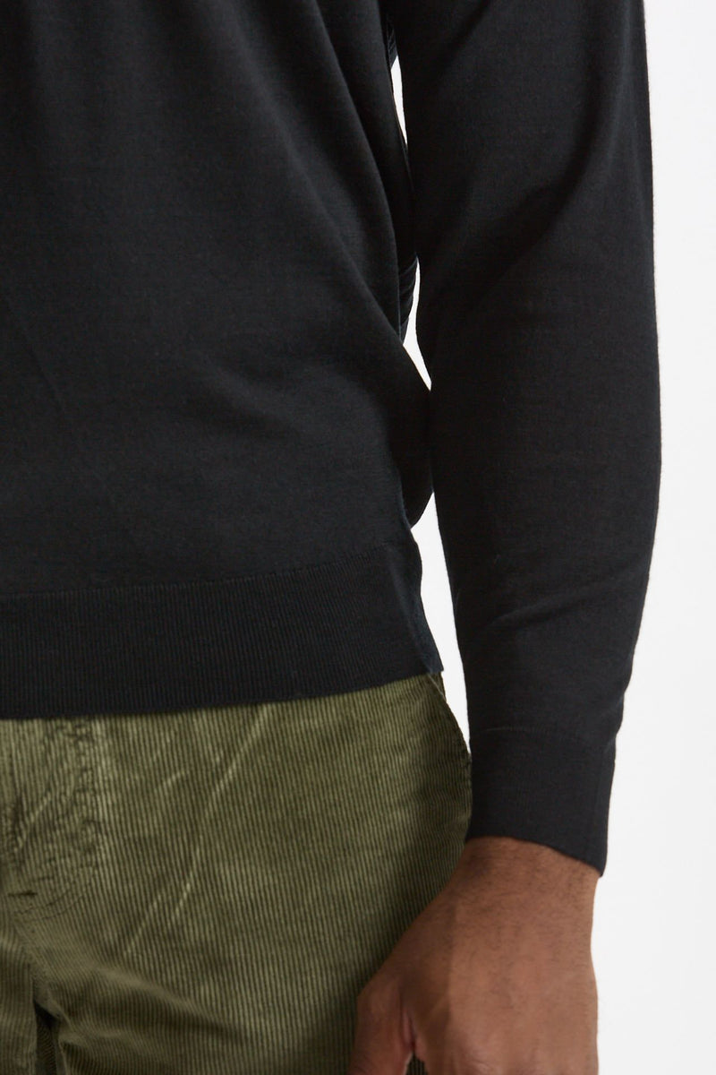 Polo in lana nero uomo John smedley - 6