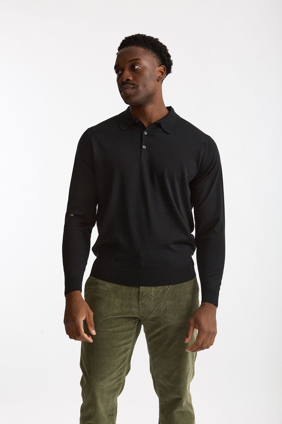 Polo in lana nero uomo John smedley - 1