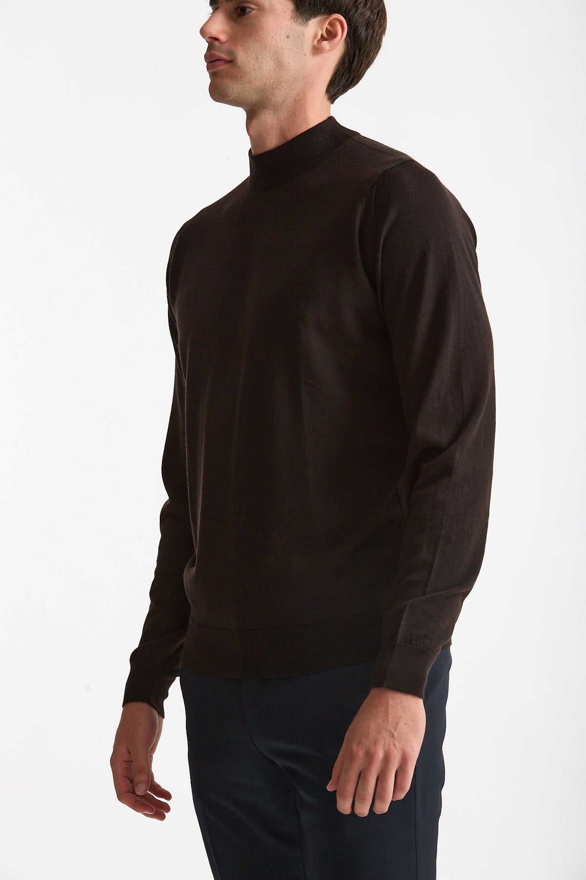Maglia lupetto in lana marrone uomo John smedley - 2