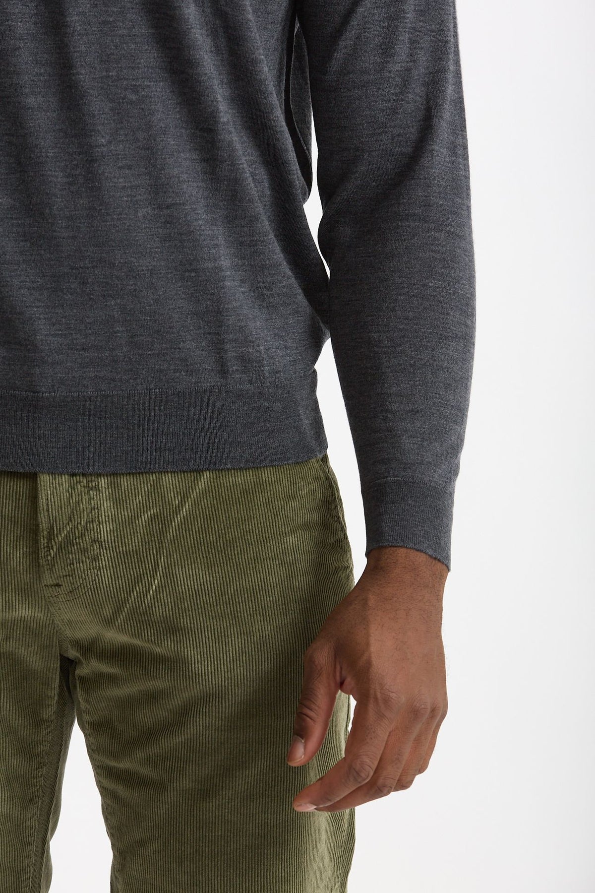 Polo in lana grigio uomo John smedley - 6