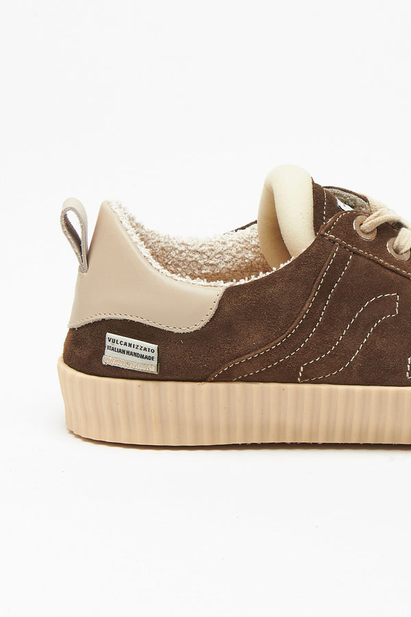 Sneakers SPRINGA WAVY - SUEDE TAUPE in nabuk uomo Springa