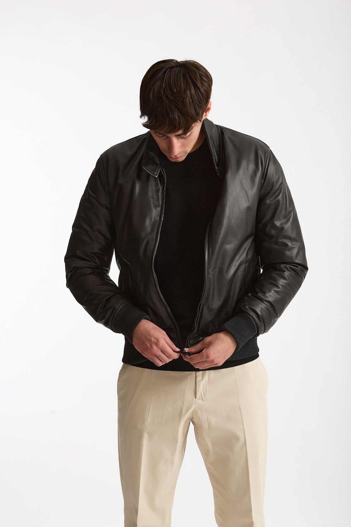 Giubbino NUVOLA NAPPA in pelle nero uomo Stewart - 6