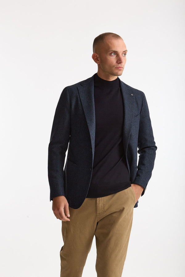 Giacca mono petto MONTECARLO Spigato blu e grigio uomo Tagliatore