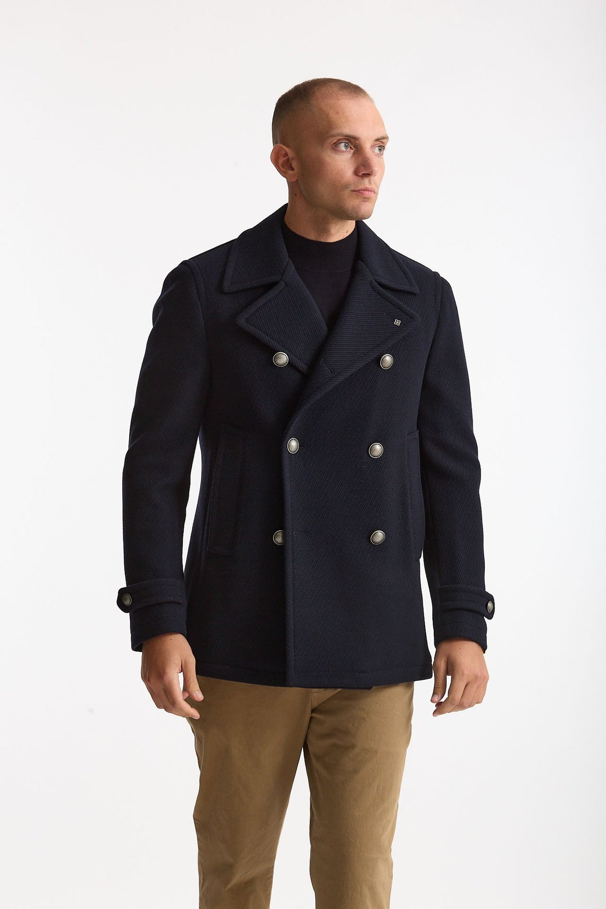 Peacoat in lana blu uomo Tagliatore - 6