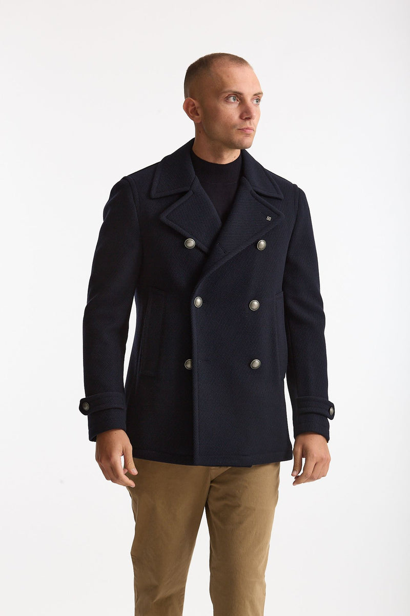 Peacoat in lana blu uomo Tagliatore - 6