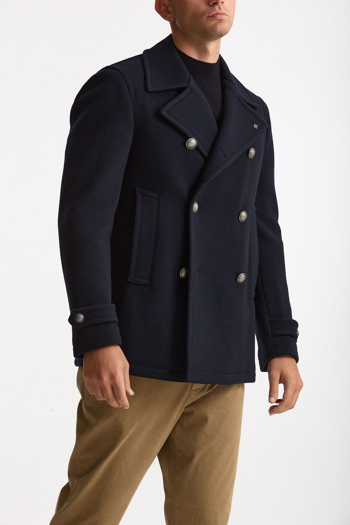 Peacoat in lana blu uomo Tagliatore - 5