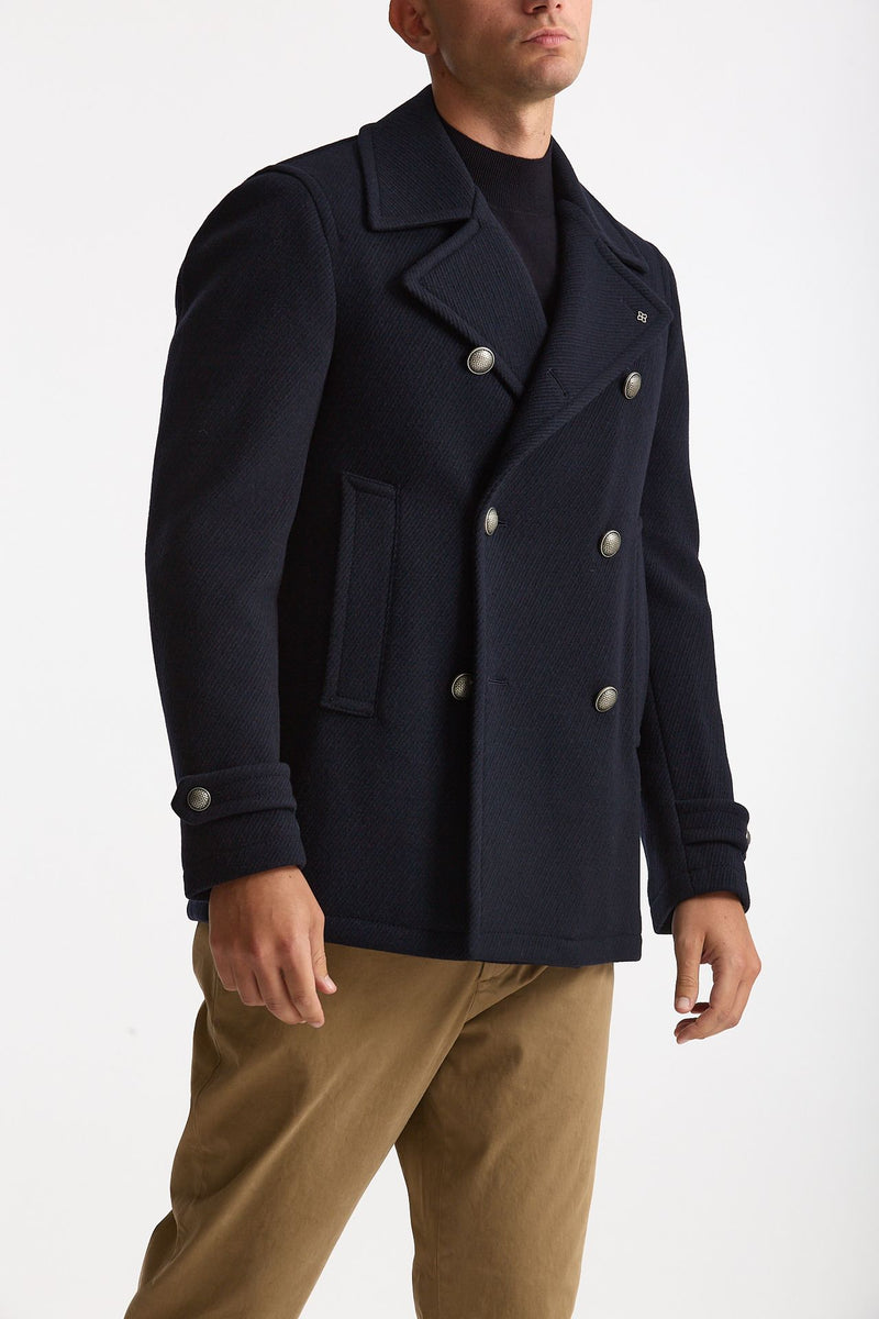 Peacoat in lana blu uomo Tagliatore - 5