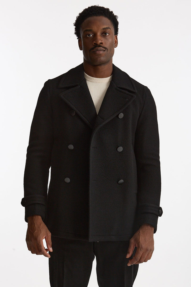 Peacoat in lana nero uomo Tagliatore - 7
