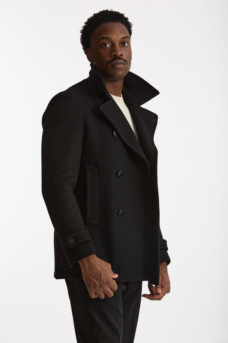 Peacoat in lana nero uomo Tagliatore - 1