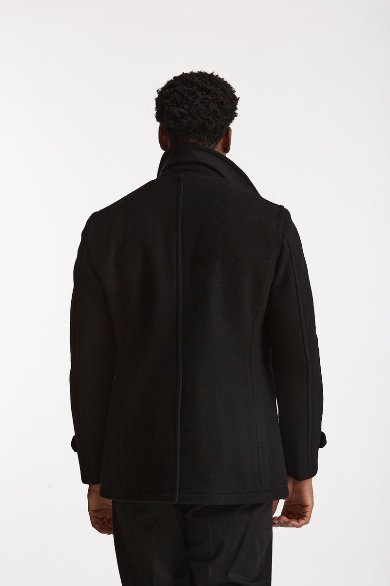 Peacoat in lana nero uomo Tagliatore - 4