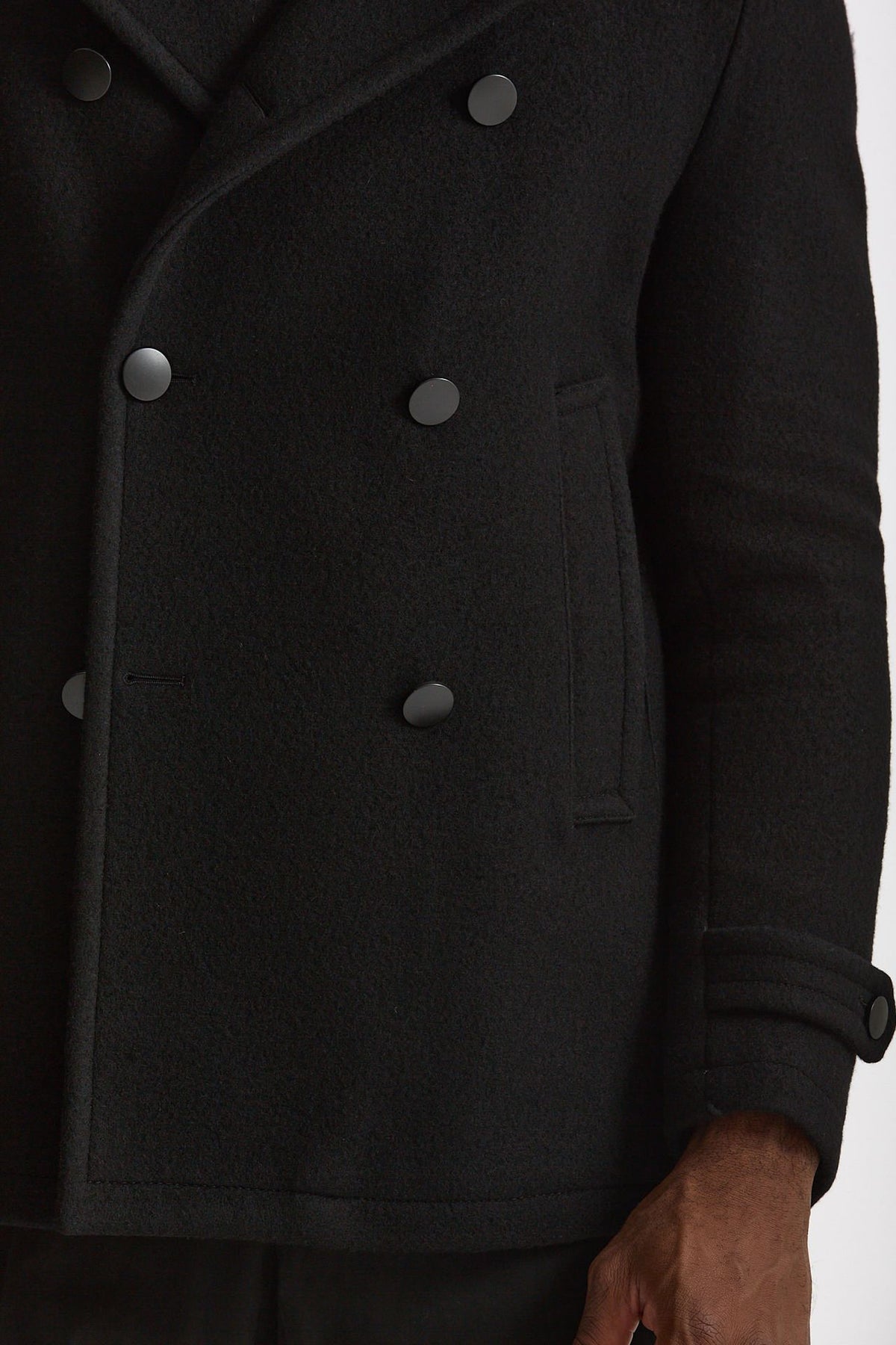 Peacoat in lana nero uomo Tagliatore - 3
