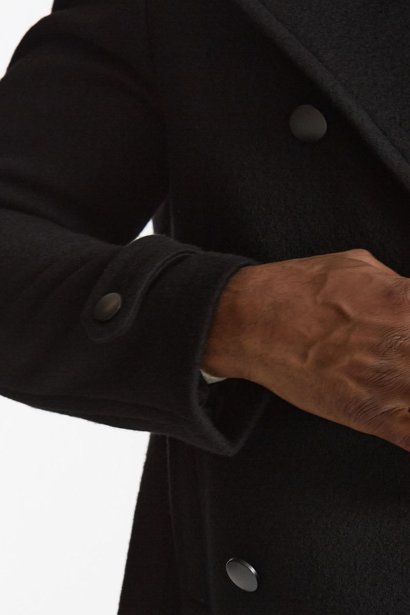 Peacoat in lana nero uomo Tagliatore - 8