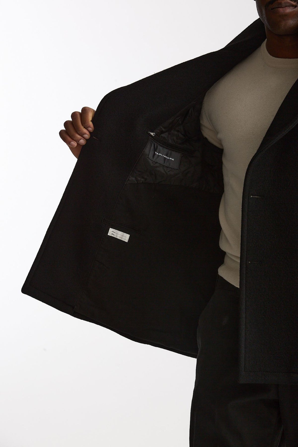 Peacoat in lana nero uomo Tagliatore - 9