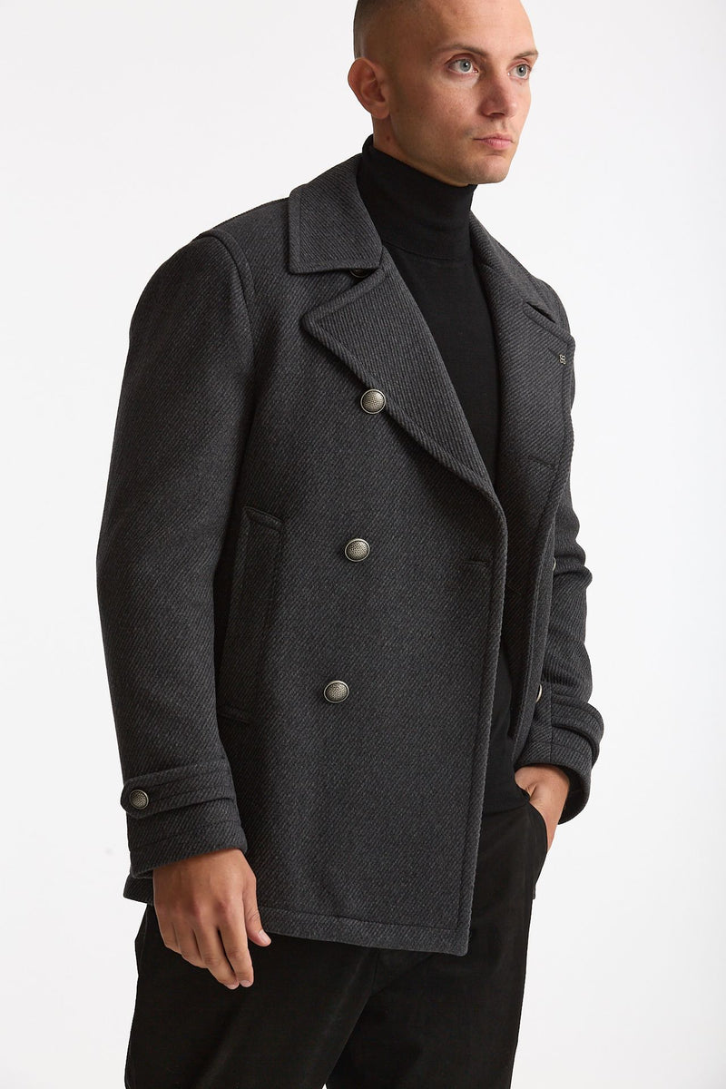 Peacoat in lana grigio uomo Tagliatore - 4