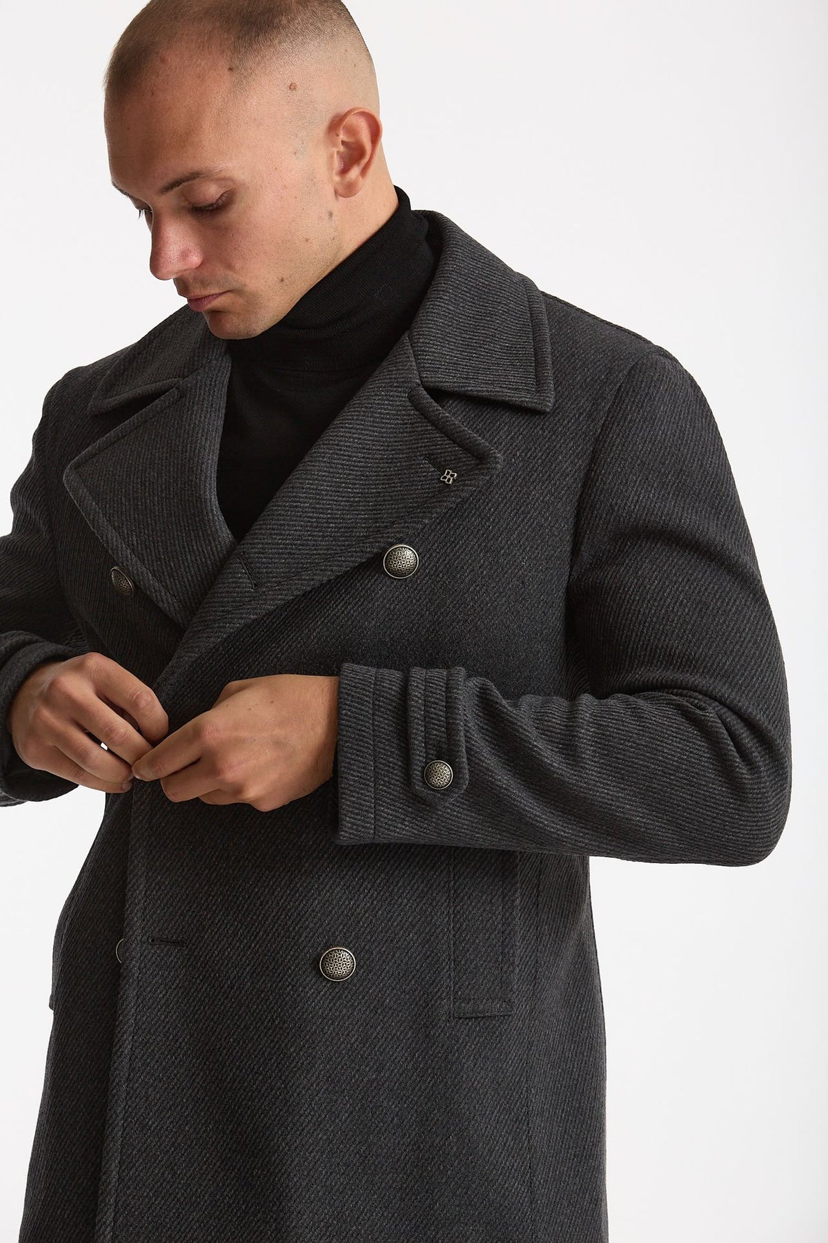 Peacoat in lana grigio uomo Tagliatore - 6