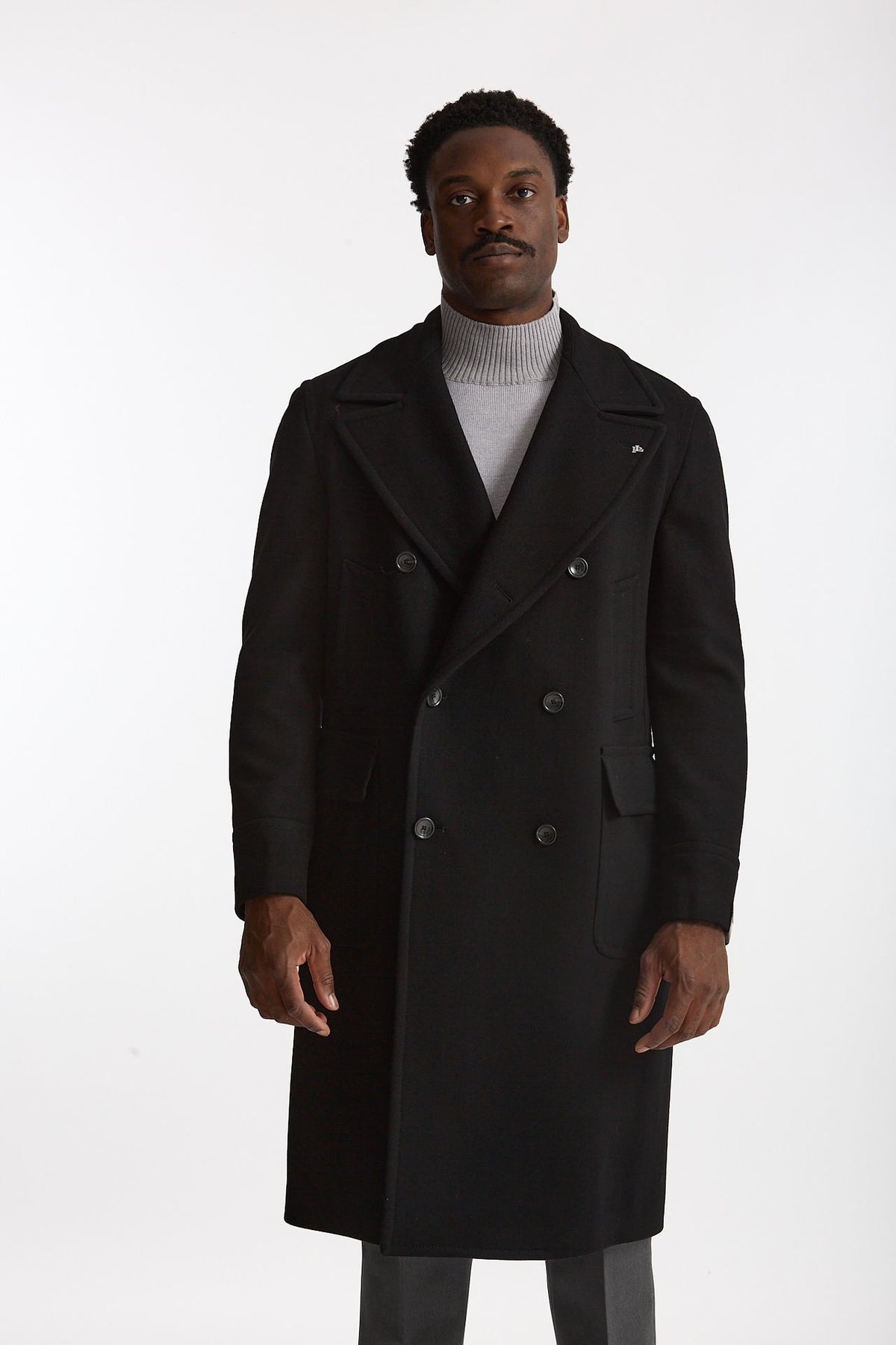 Cappotto PINO LERARIO doppiopetto nero uomo Tagliatore - 5