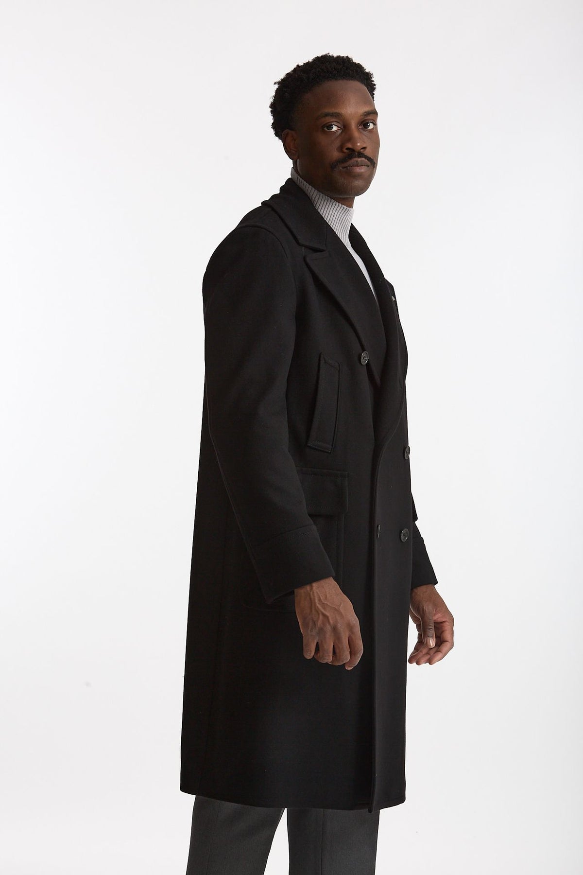 Cappotto PINO LERARIO doppiopetto nero uomo Tagliatore - 4