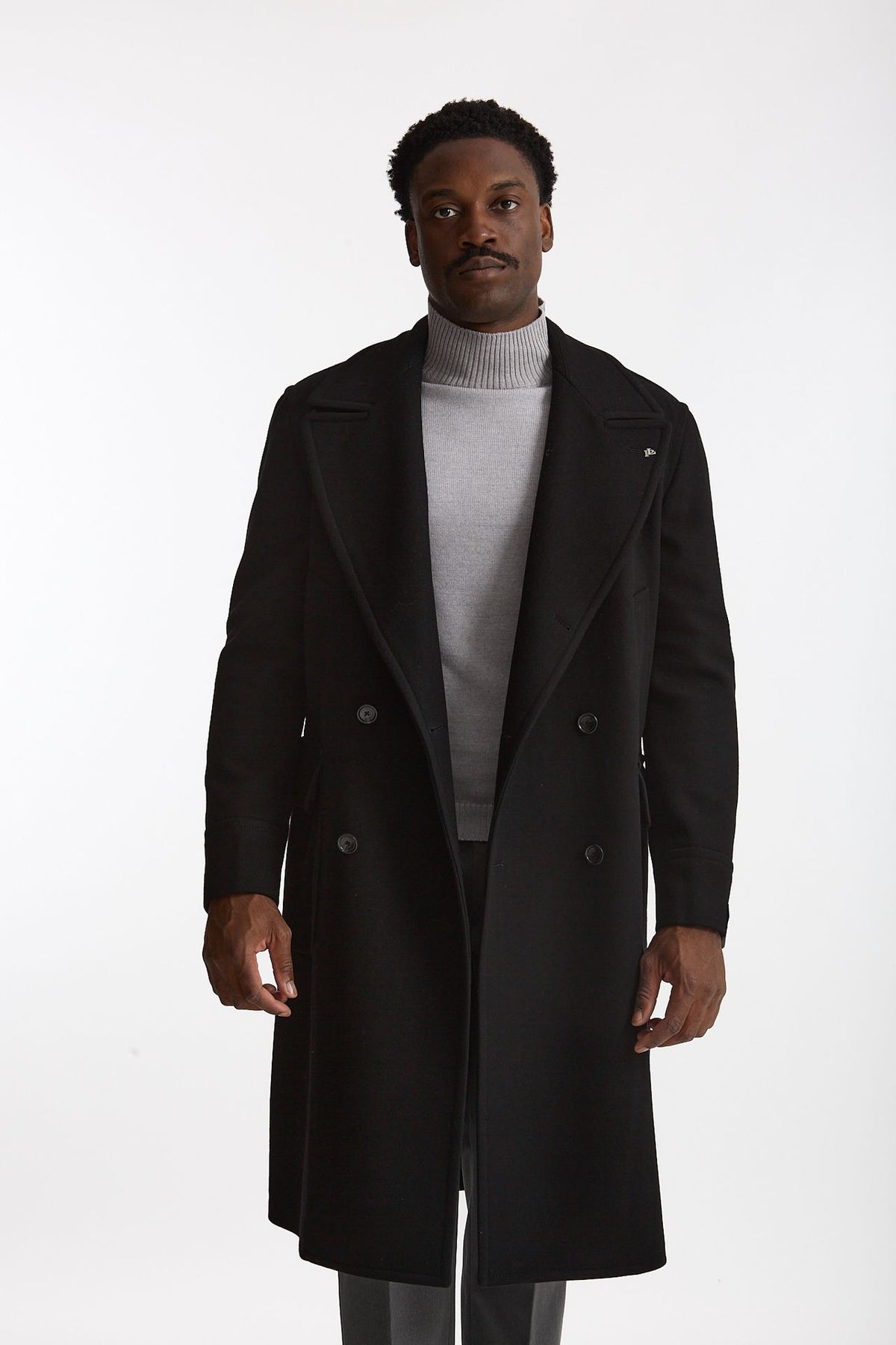 Cappotto PINO LERARIO doppiopetto nero uomo Tagliatore - 1