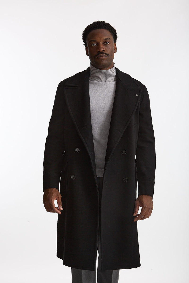 Cappotto PINO LERARIO doppiopetto nero uomo Tagliatore - 1