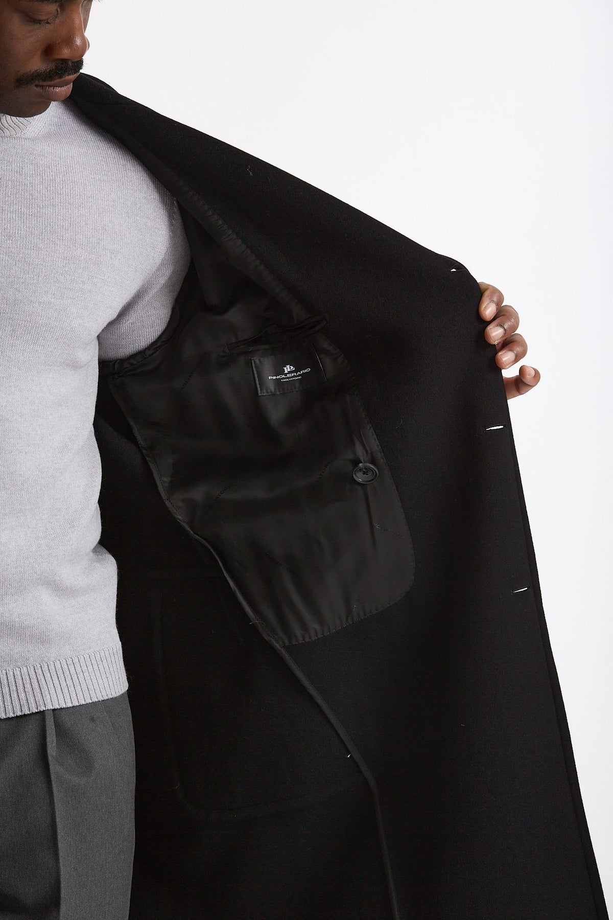Cappotto PINO LERARIO doppiopetto nero uomo Tagliatore - 6