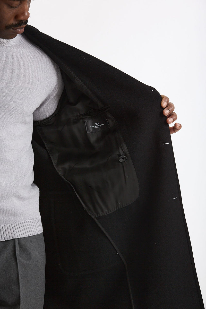 Cappotto PINO LERARIO doppiopetto nero uomo Tagliatore - 6