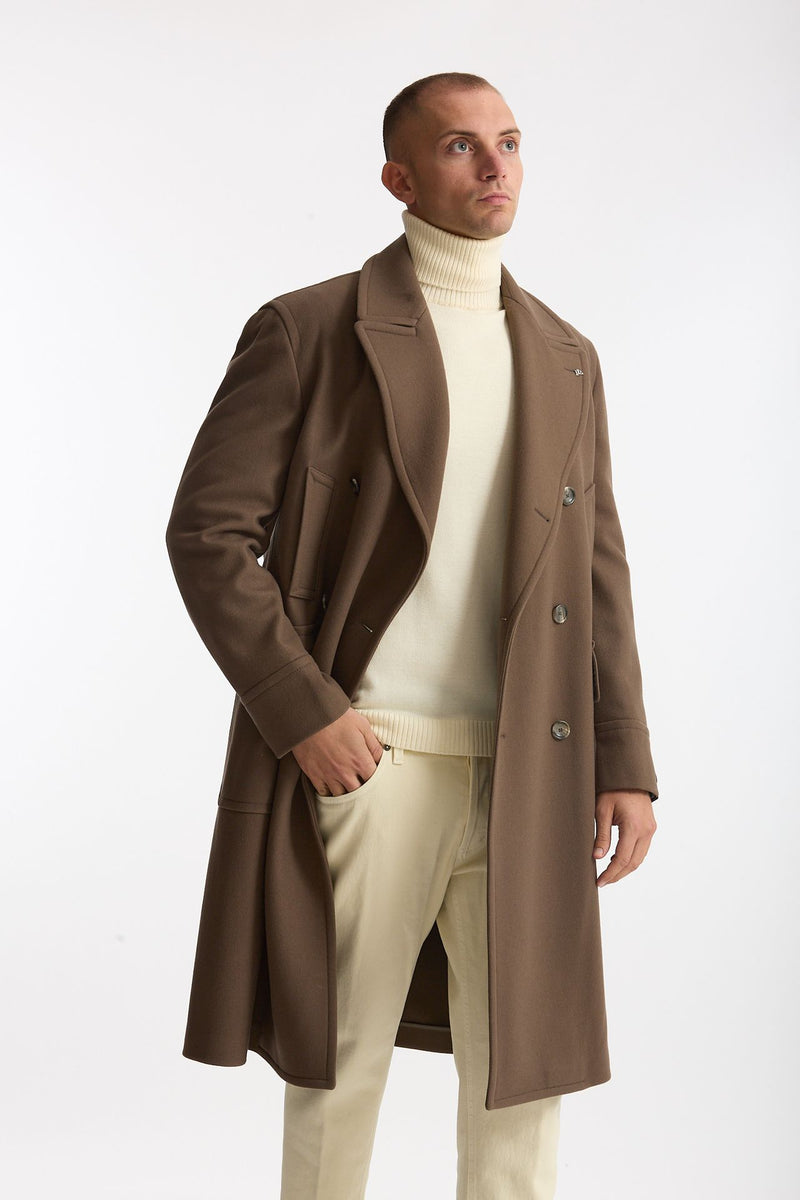 Cappotto PINO LERARIO doppiopetto cammello uomo Tagliatore - 4