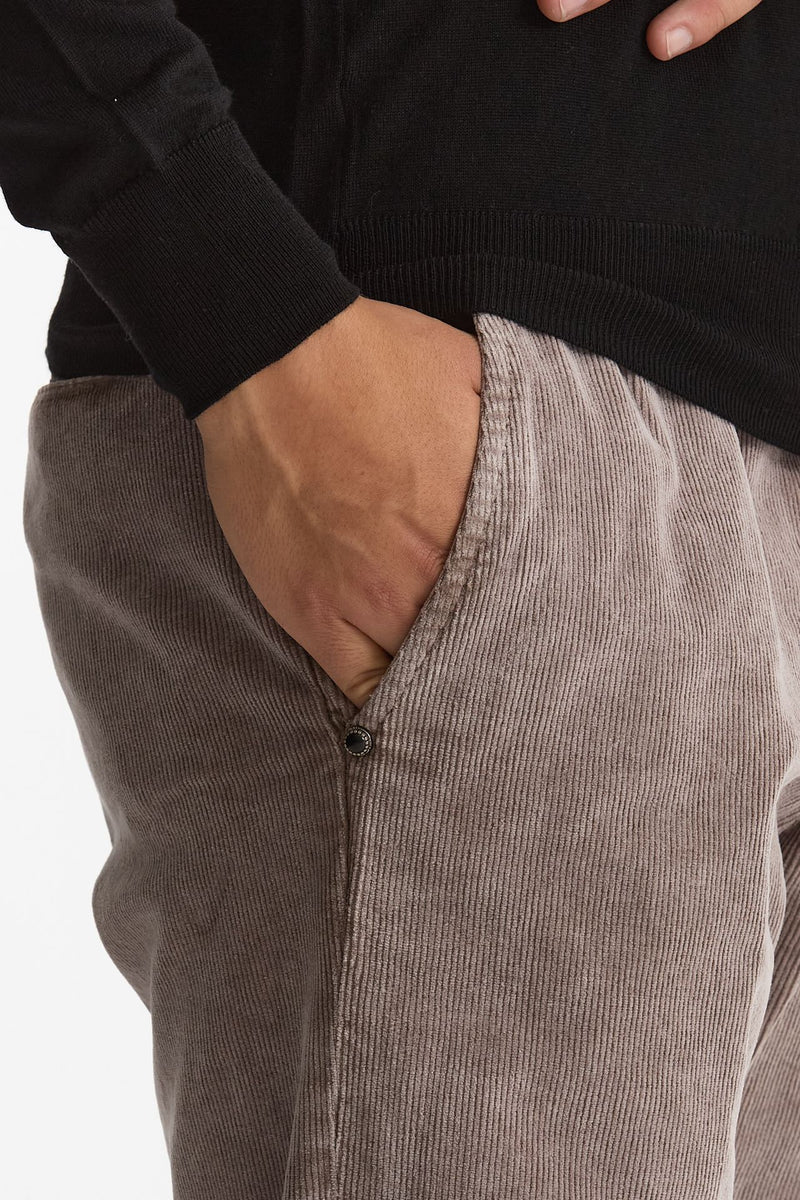 Pantalone in velluto lavato stretch grigio uomo White sand - 5