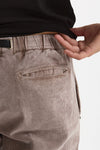 Pantalone in velluto lavato stretch grigio uomo White sand - 7