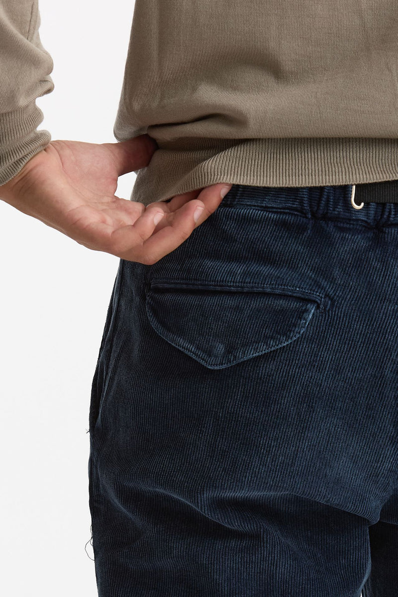 Pantalone in velluto lavato stretch blu uomo White sand - 7
