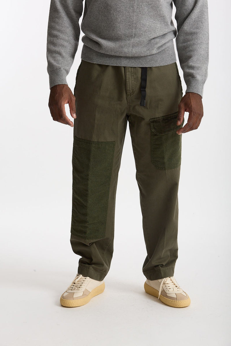 Pantalone Cotone fermo verde militare uomo White sand - 2