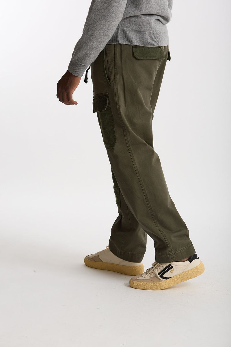 Pantalone Cotone fermo verde militare uomo White sand - 1