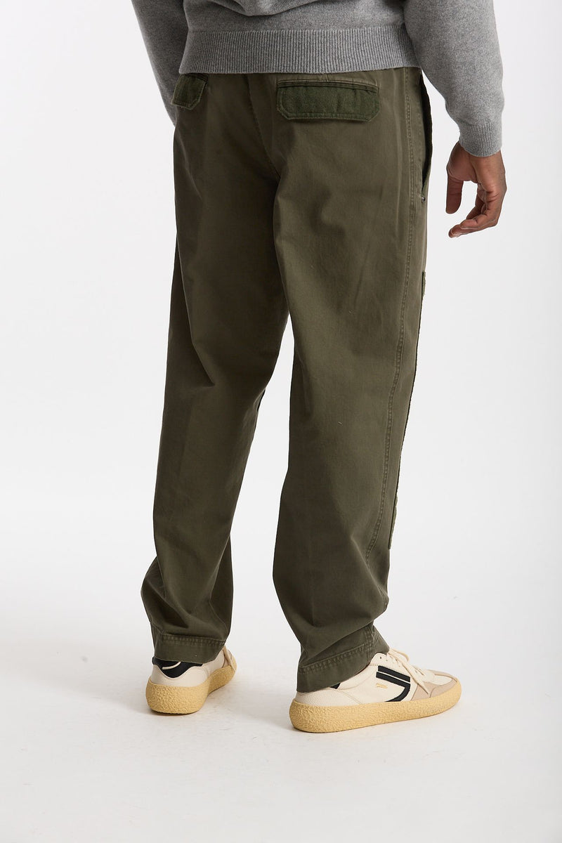 Pantalone Cotone fermo verde militare uomo White sand - 3