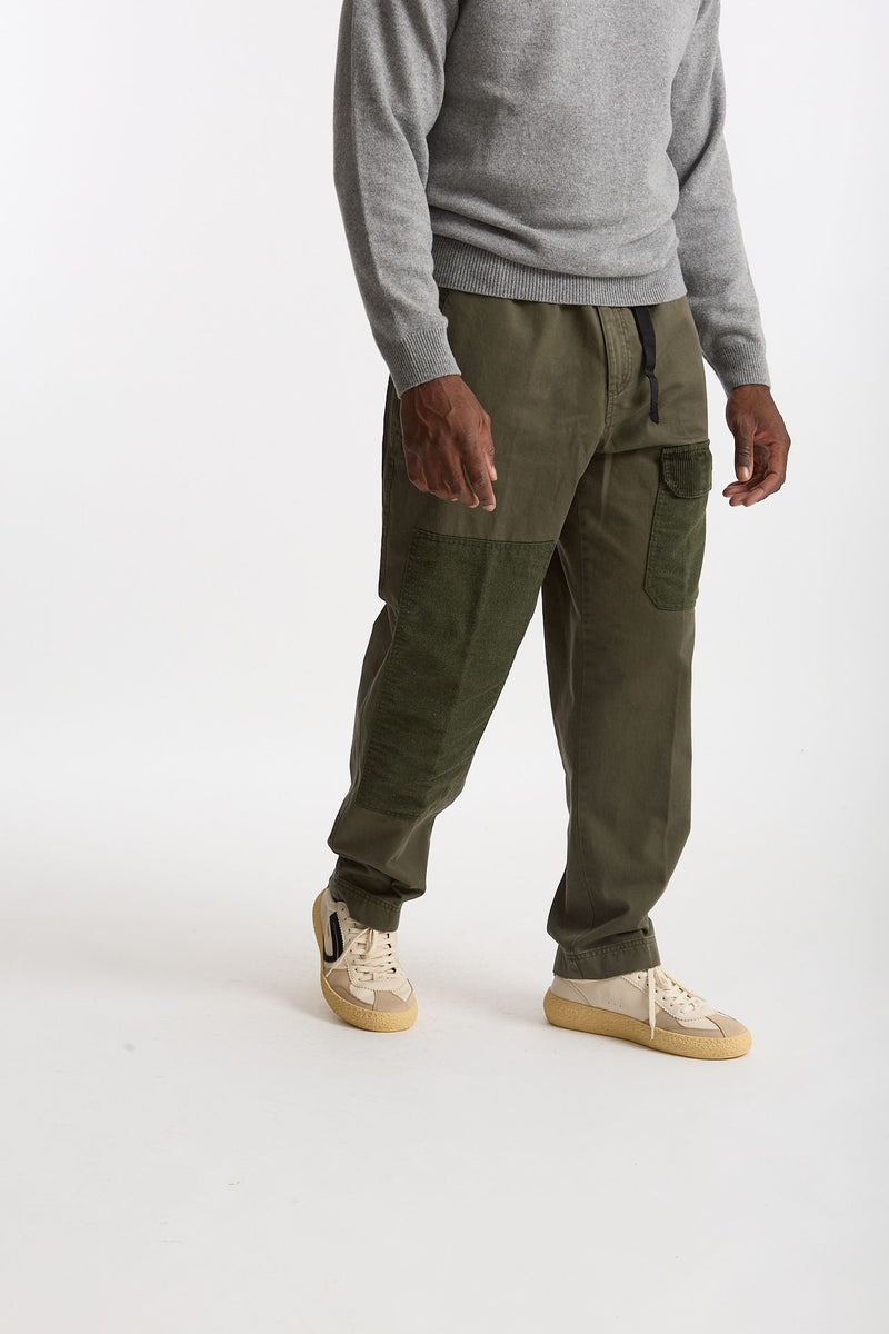 Pantalone Cotone fermo verde militare uomo White sand - 4