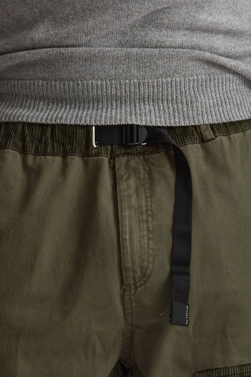 Pantalone Cotone fermo verde militare uomo White sand - 5