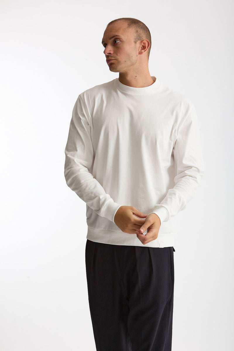 T-shirt manica lunga in cotone bianco uomo Woc - 2