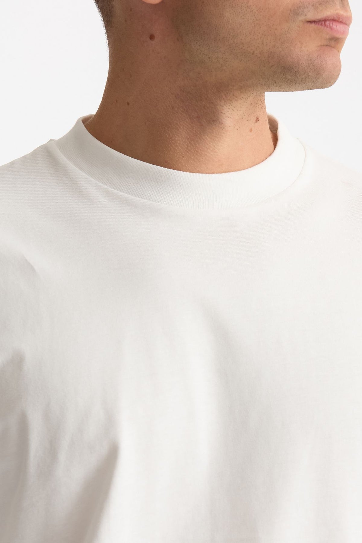 T-shirt manica lunga in cotone bianco uomo Woc - 5