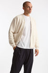 Felpa cardigan in cotone panna uomo Woc - 3