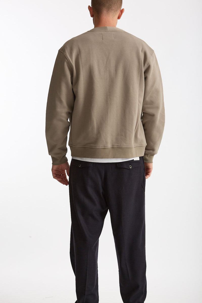 Felpa cardigan in cotone tortora uomo Woc - 3