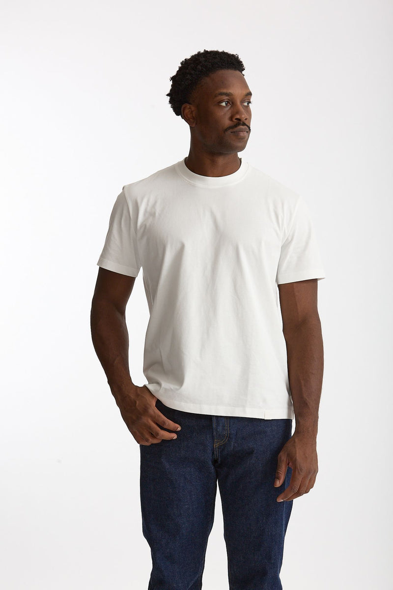 T-shirt girocollo in cotone bianco uomo Woc - 1