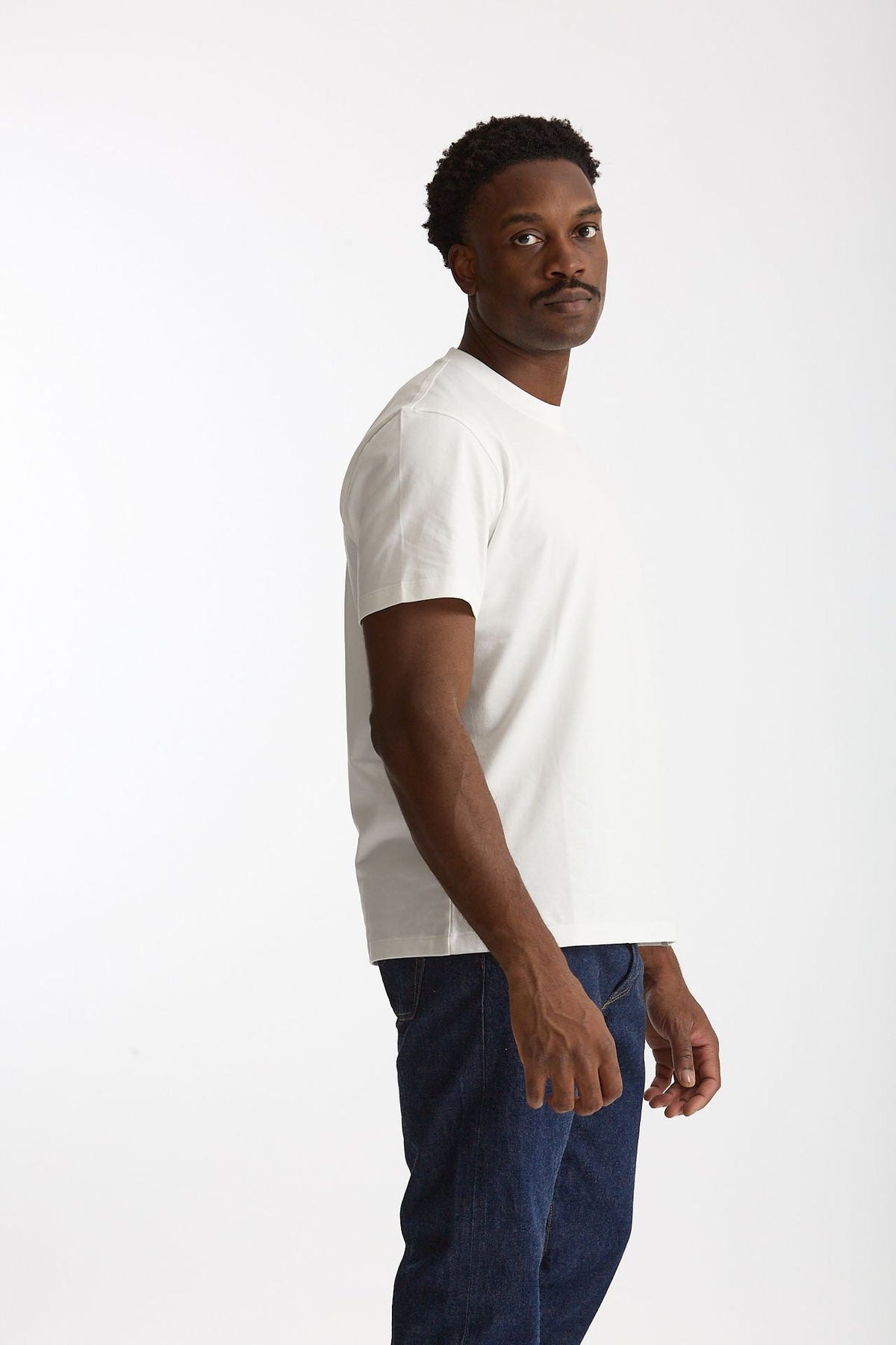 T-shirt girocollo in cotone bianco uomo Woc - 4